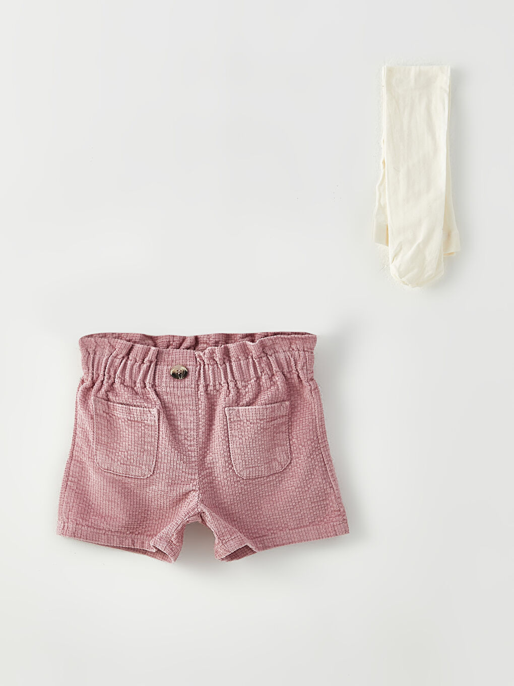 Shorts en Velours Basique à Taille Élastique et Collants Lot de 2-2