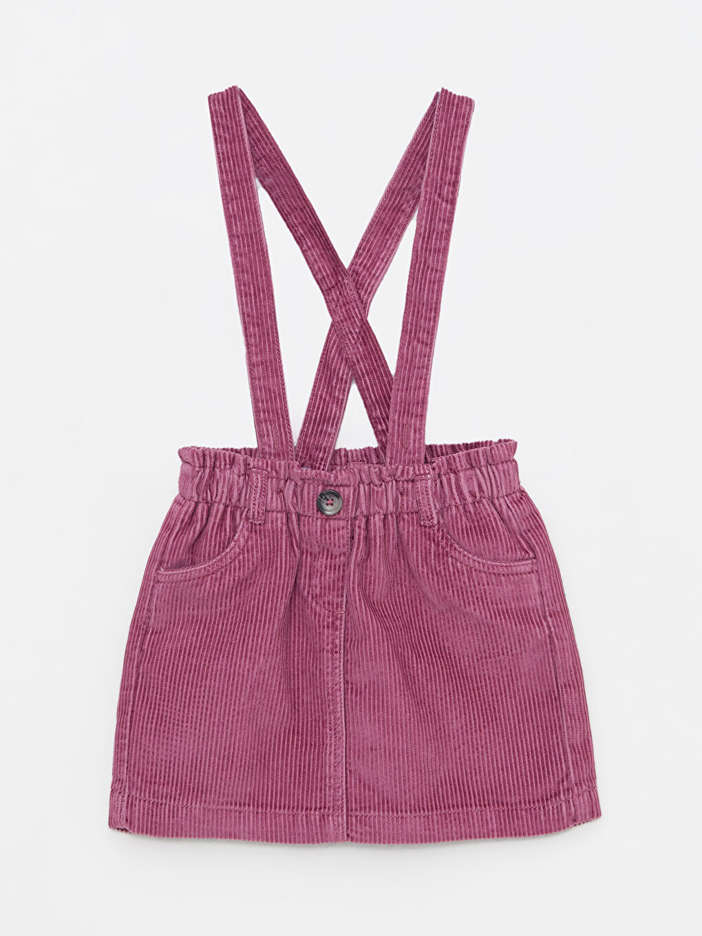 Mürdüm Beli Lastikli Kız Bebek Kadife Etek