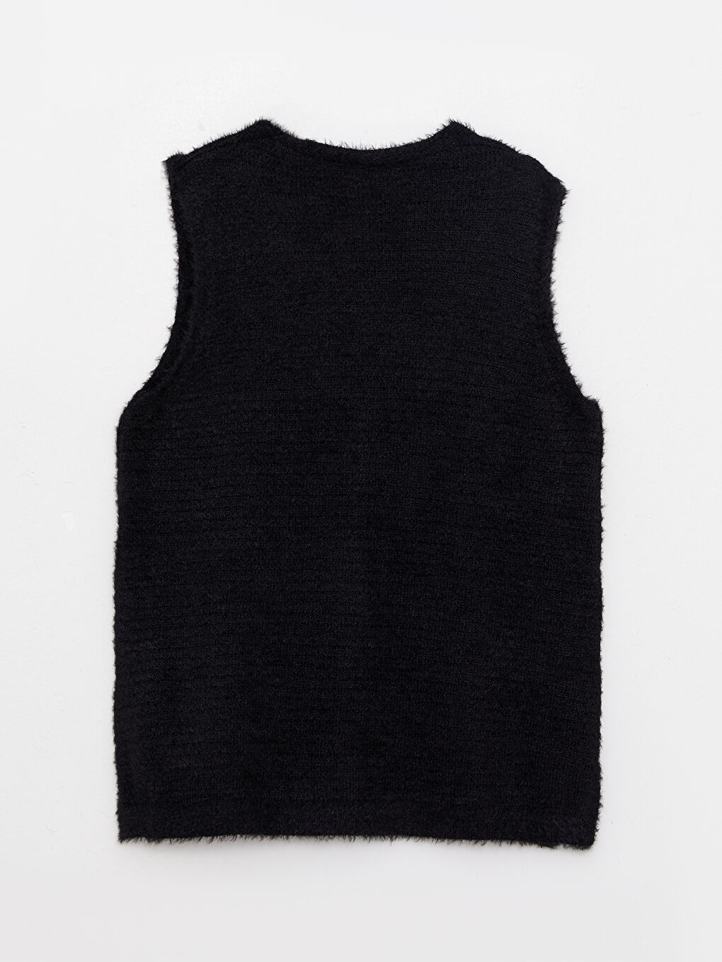 Siyah V Yaka Kadın Triko Yelek-6