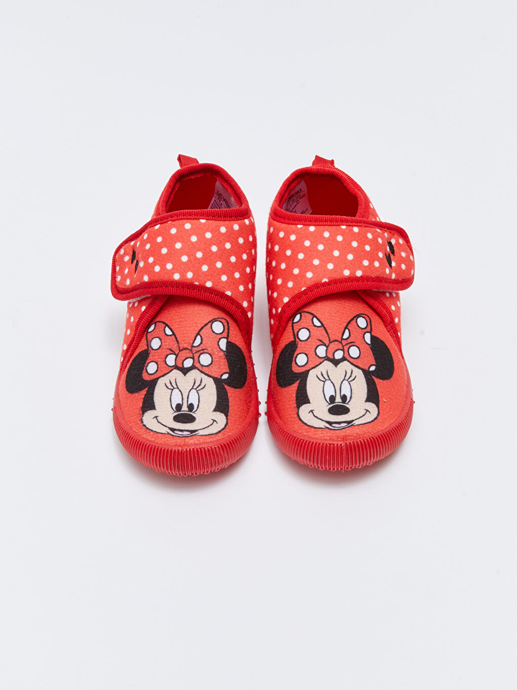 LCW STEPS Kırmızı Minnie Mouse Lisanslı Cırt Cırtlı Kız Bebek Panduf - 2