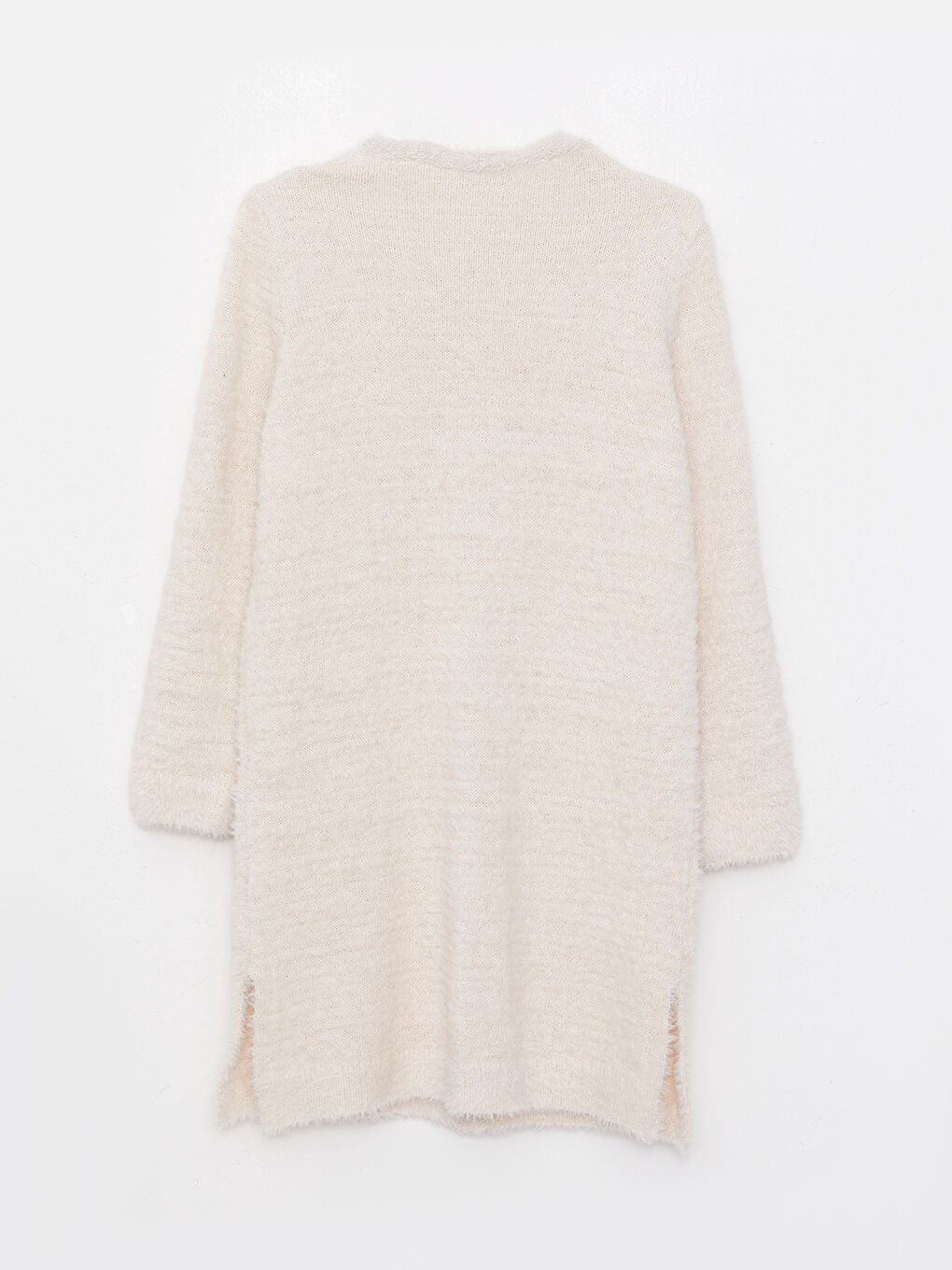 Bej V Yaka Kadın Triko Hırka-6