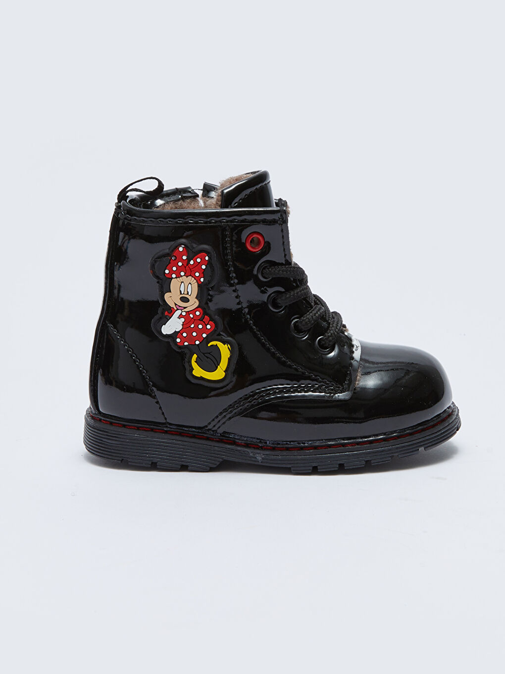 Siyah Minnie Mouse Lisanslı Bağcıklı Kız Bebek Bot-1