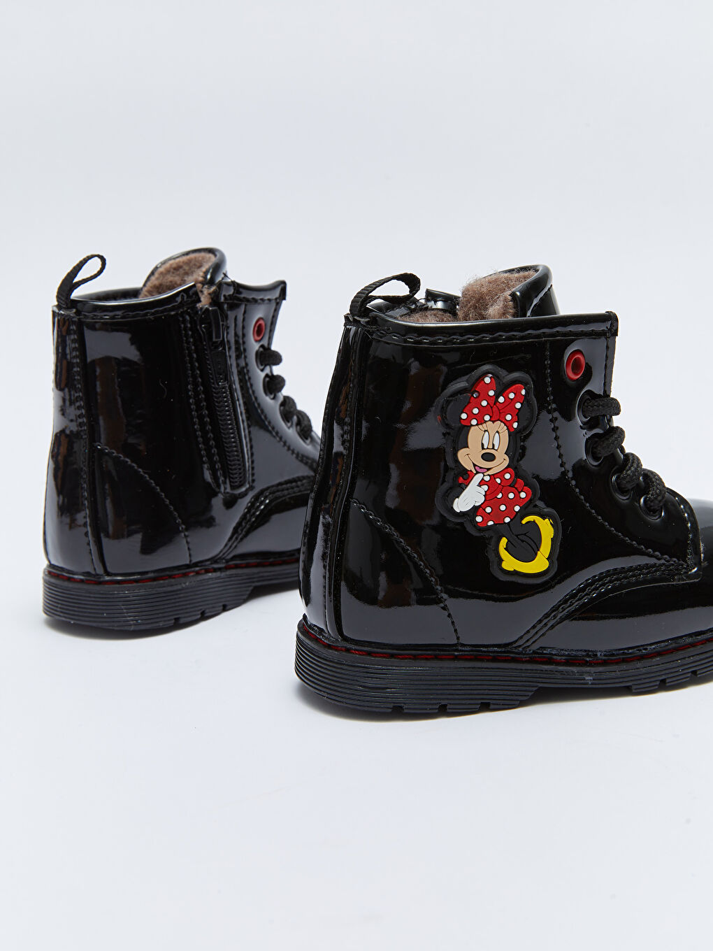 Siyah Minnie Mouse Lisanslı Bağcıklı Kız Bebek Bot-4