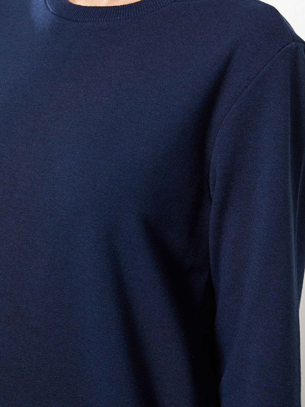 Mavi Bisiklet Yaka Düz Uzun Kollu Kadın Sweatshirt-3