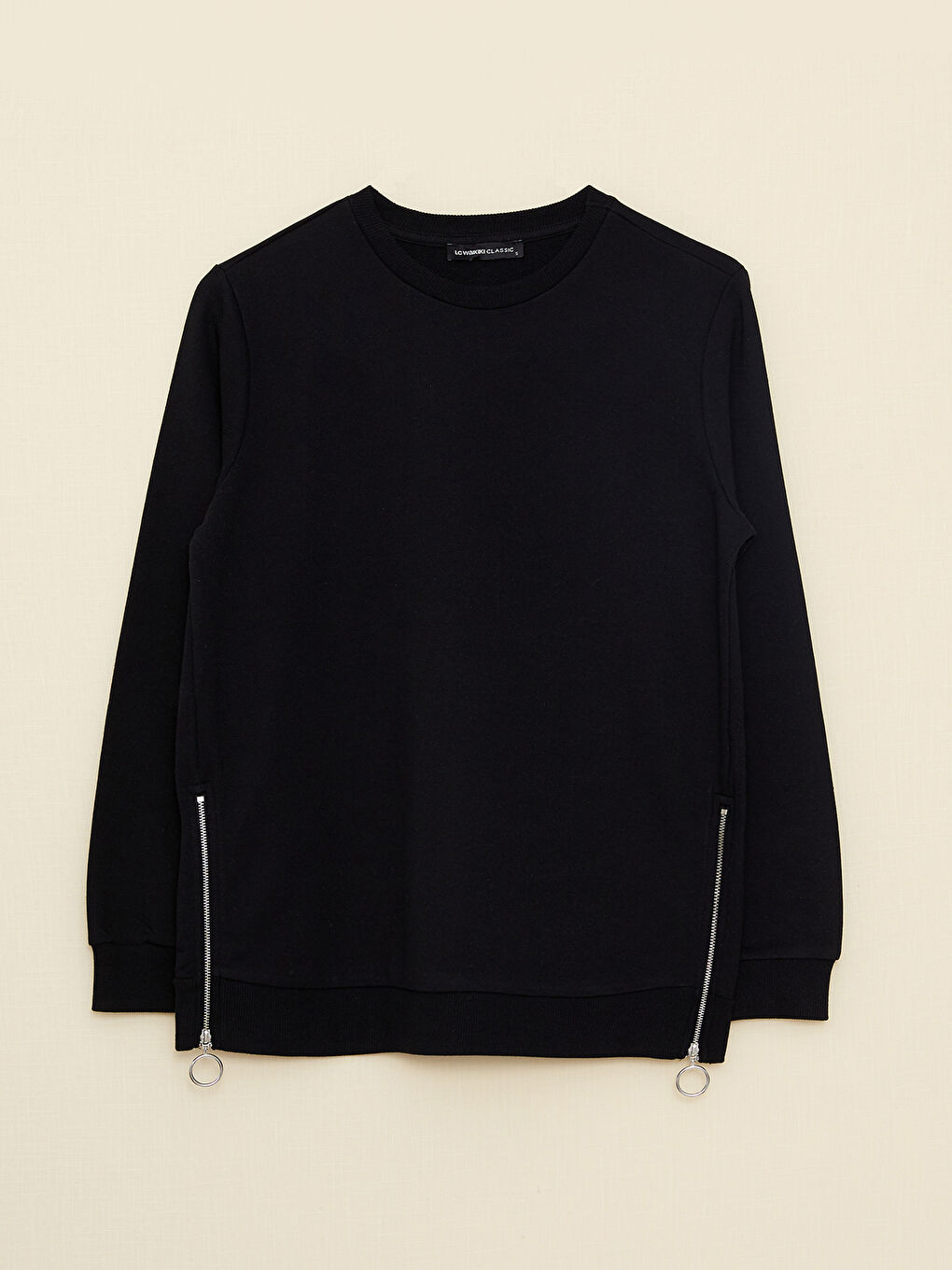Crew Neck Plain Long Sleeve Women's Sweatshirt-5