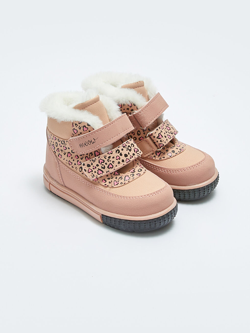 Pembe Baskılı Cırt Cırtlı Kız Bebek Bot