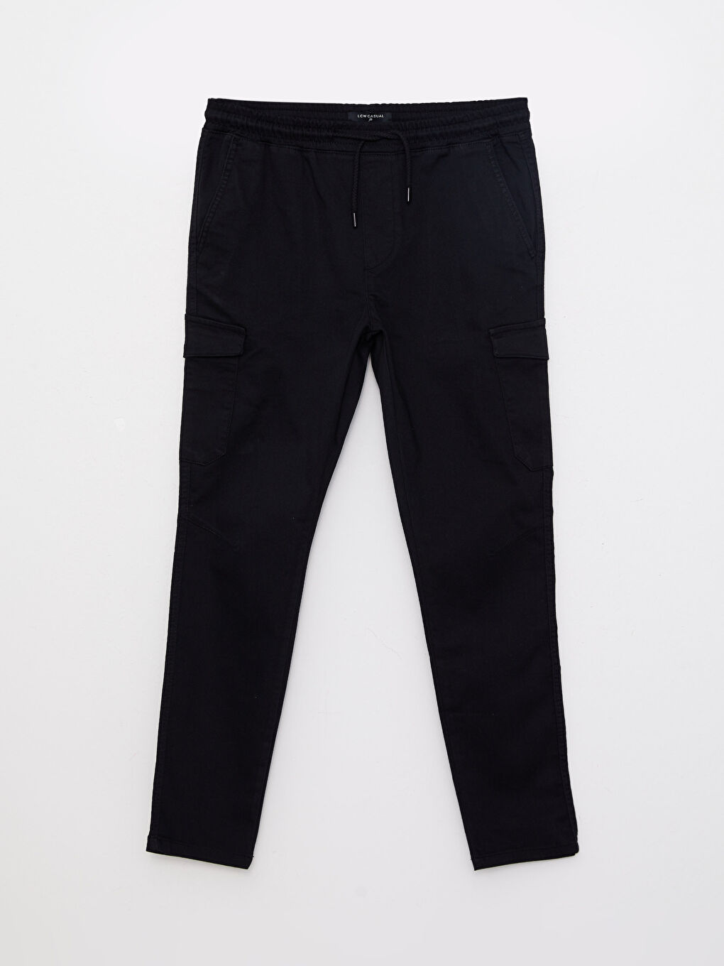 Siyah Slim Fit Erkek Kargo Pantolon-5