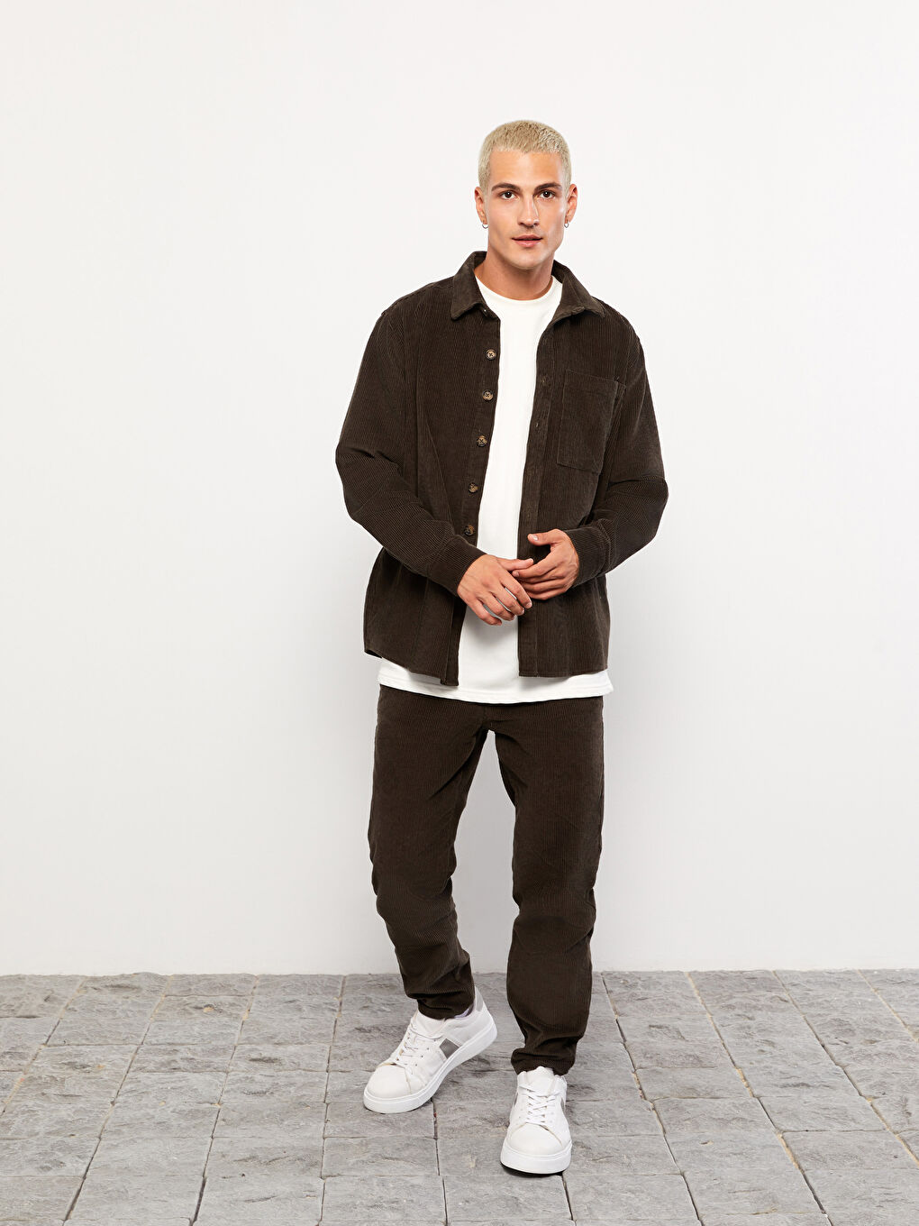 Regular Fit Velvet Men's Trousers-1