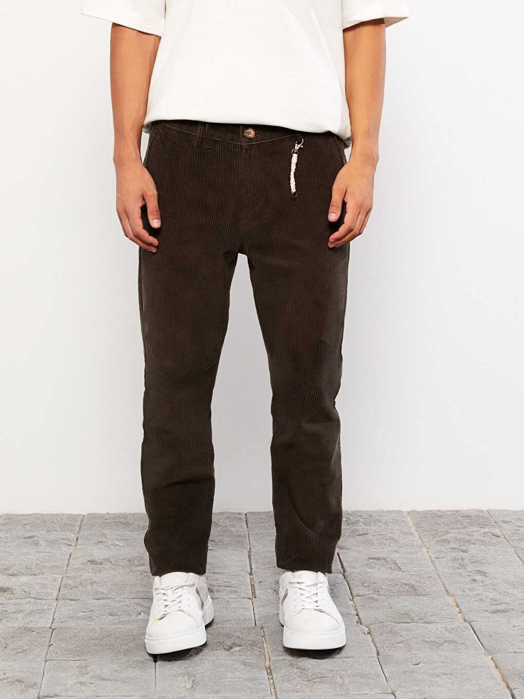 Regular Fit Velvet Men's Trousers-5