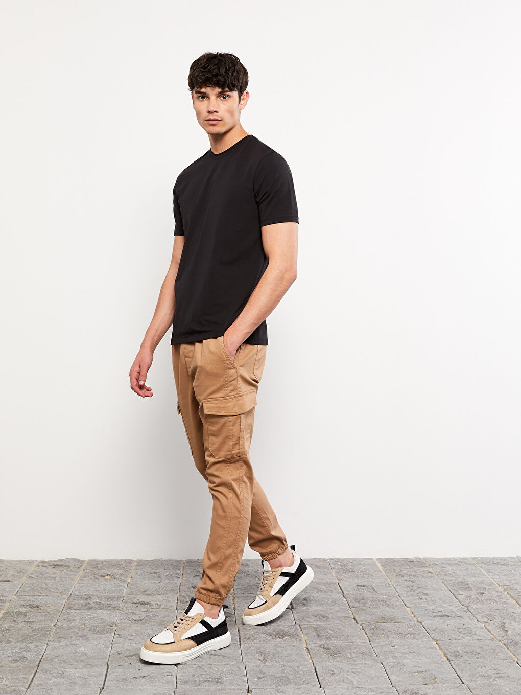 XSIDE Slim Fit Gabardin Erkek Kargo Pantolon -W29616Z8-S85