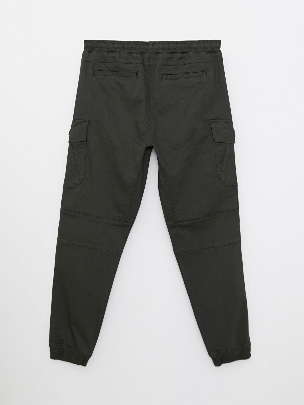 Haki Standart Kalıp Gabardin Erkek Kargo Pantolon-6