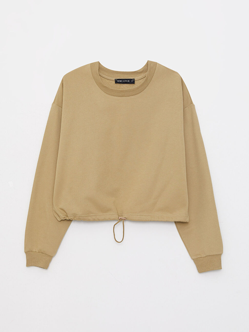 Hanorac simplu cu mânecă lungă și guler rotund pentru femei-4