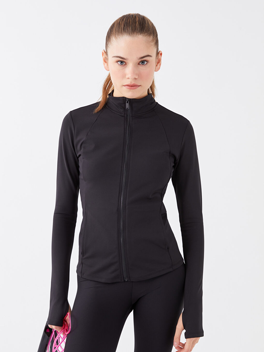 Turtle Neck Women's Sports Cardigan-2