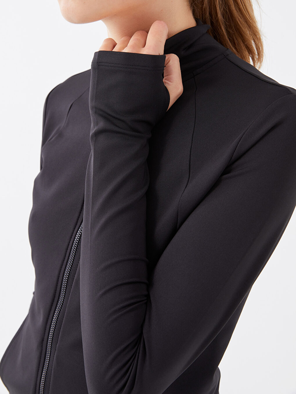 Turtle Neck Women's Sports Cardigan-3