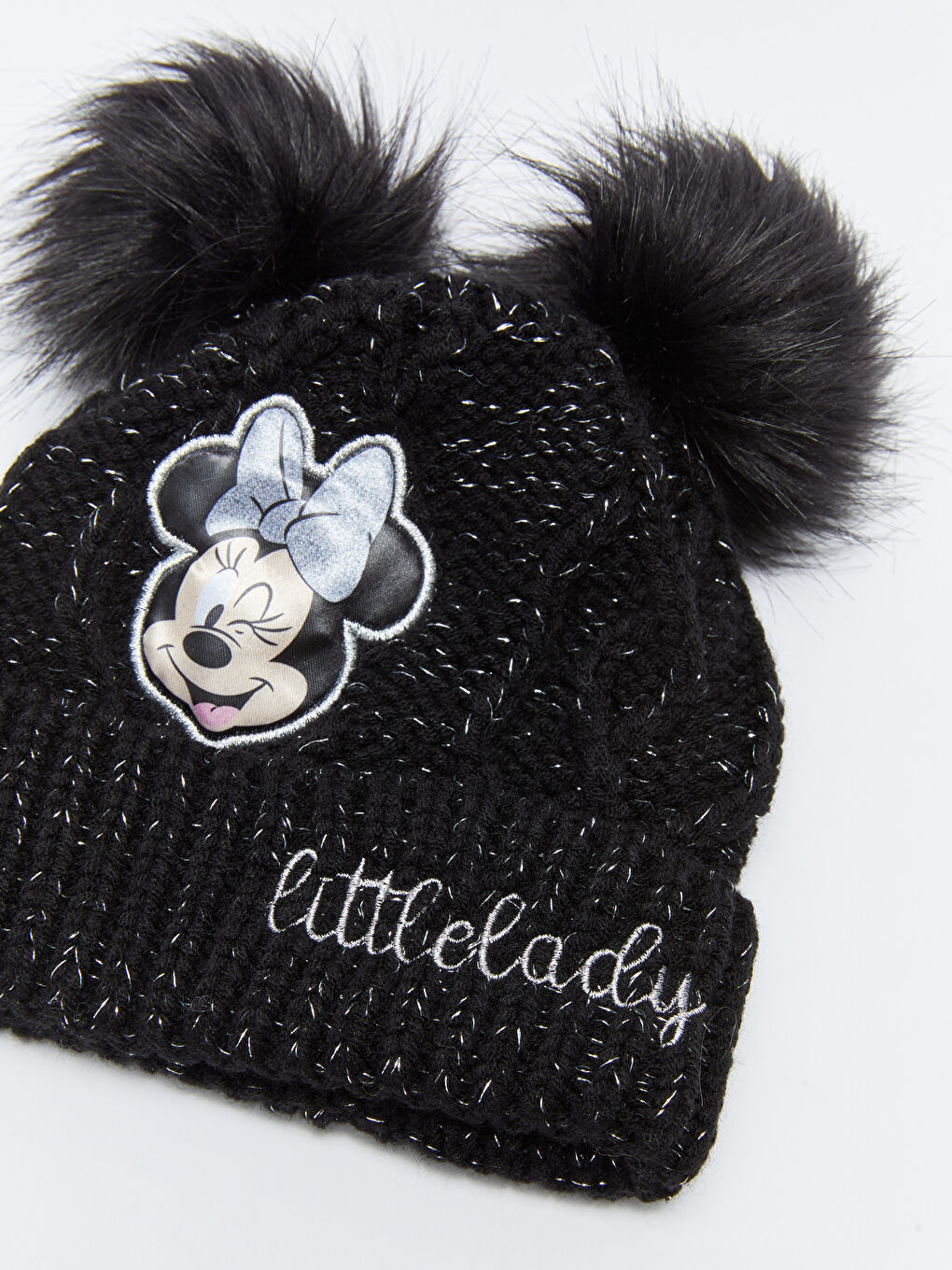 Minnie Mouse Licensed Double Pompom Girl Beanie And Gloves -W29650Z4-HUC