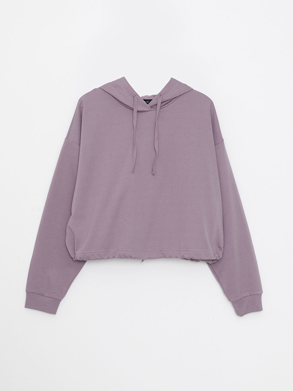 Mürdüm Kapüşonlu Düz Uzun Kollu Kadın Sweatshirt-5