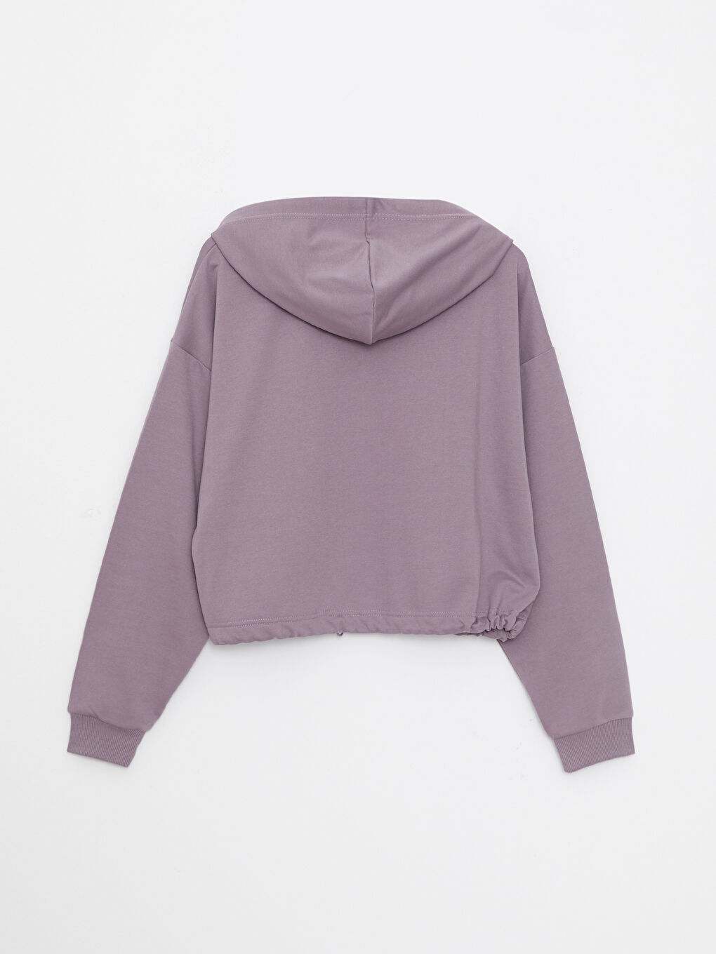 Mürdüm Kapüşonlu Düz Uzun Kollu Kadın Sweatshirt-6