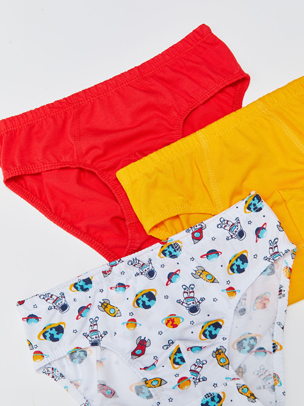 Beyaz Pamuklu Erkek Çocuk Külot 3'lü-1