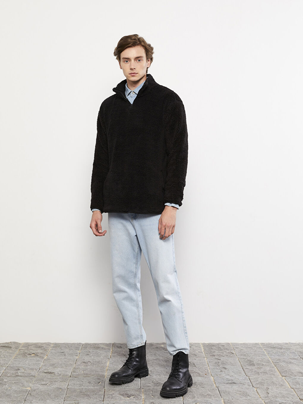 Hanorac cu Guler Tip Pâlnie pentru Bărbați-2