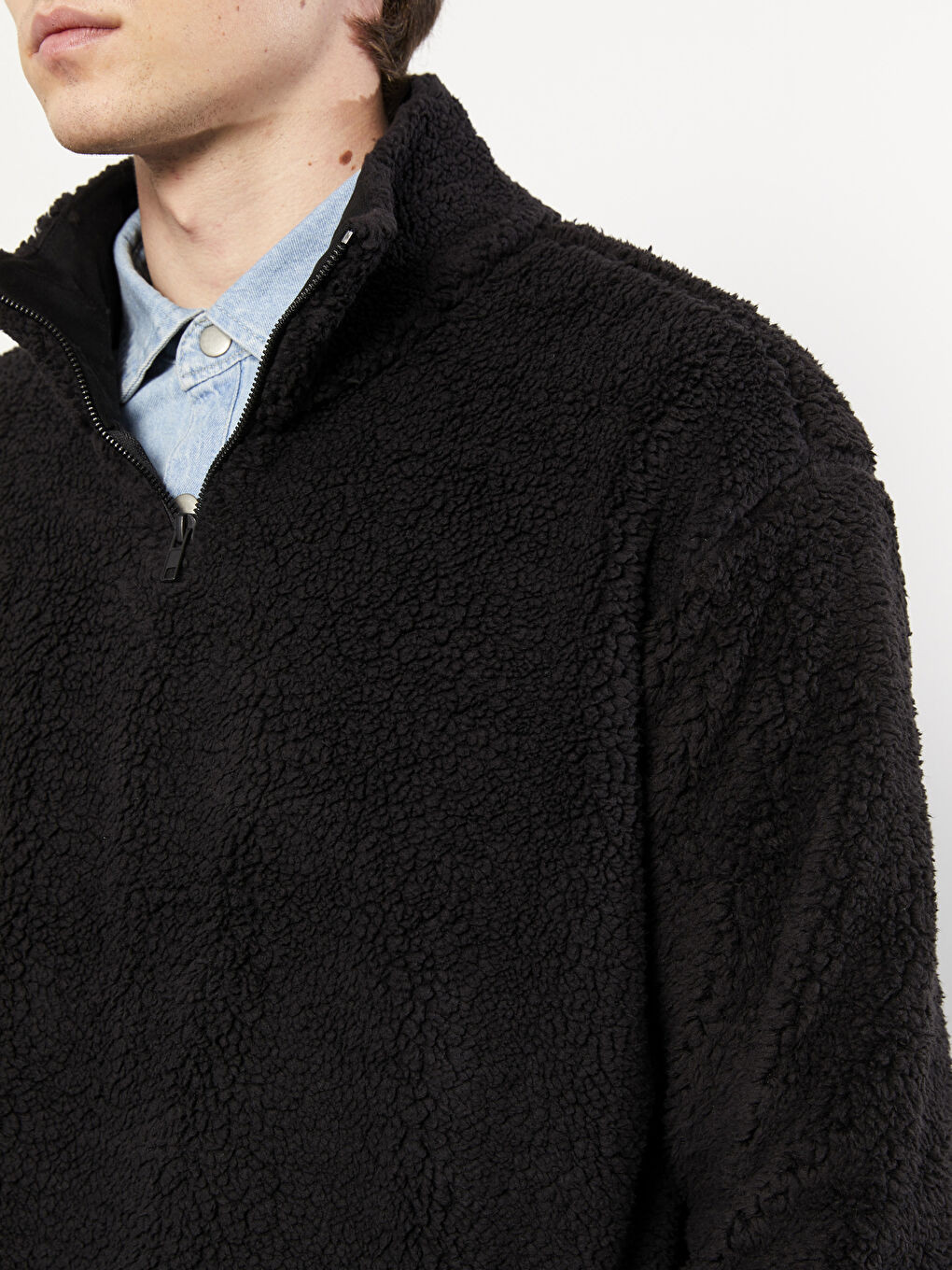 Hanorac cu Guler Tip Pâlnie pentru Bărbați-3