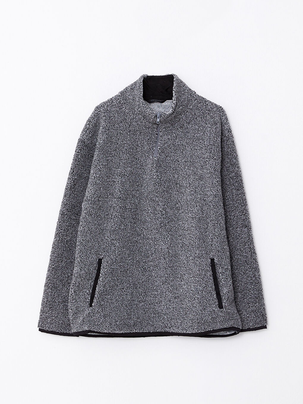 Funnel Neck Long Sleeve Plush Men's Sweatshirt-5