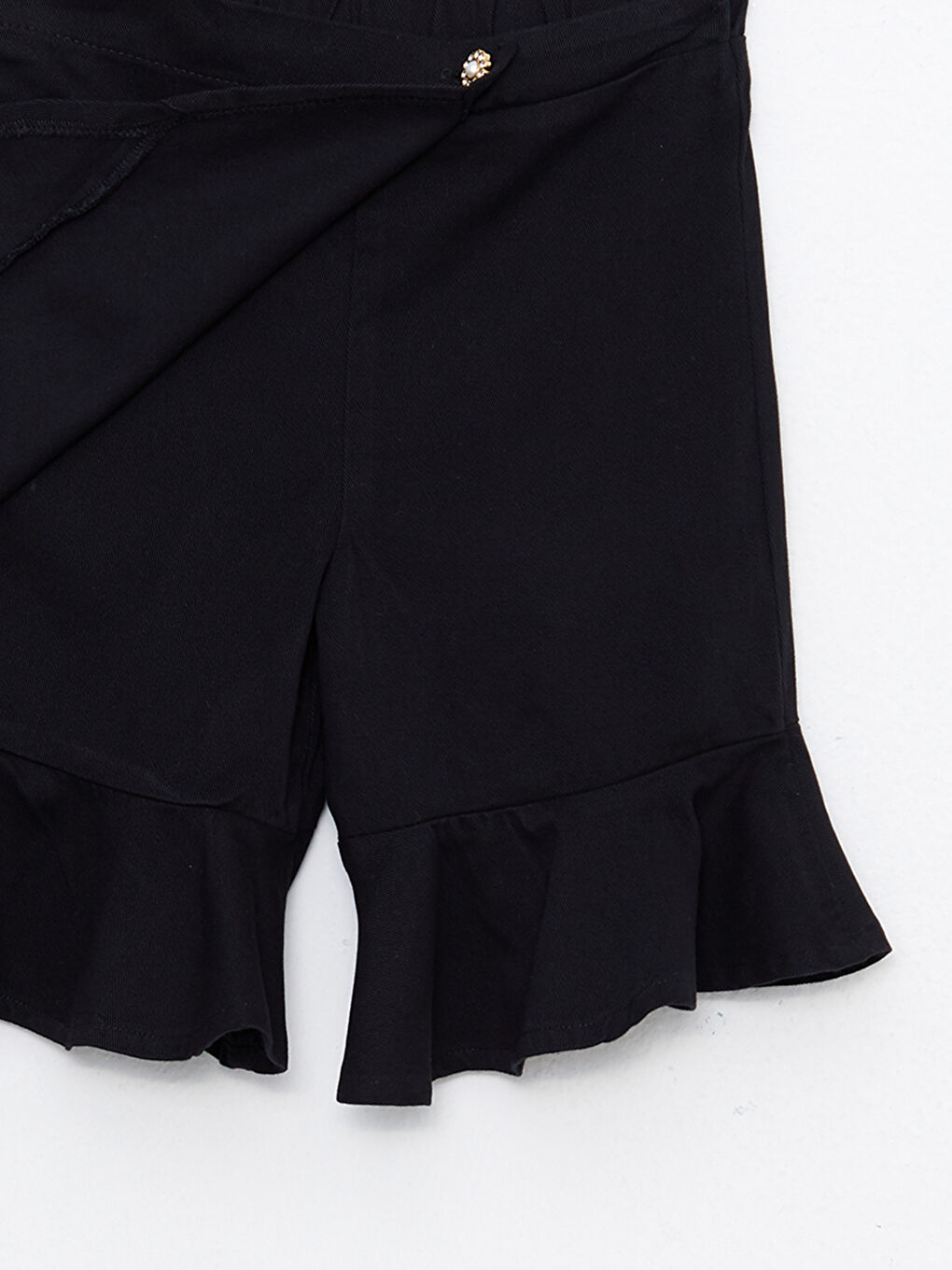 Jupe-Short Basique en Gabardine à Taille Élastique pour Fille-2
