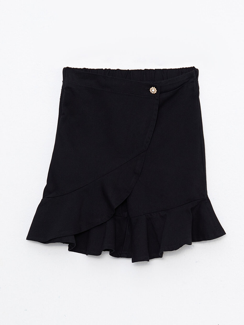 Jupe-Short Basique en Gabardine à Taille Élastique pour Fille
