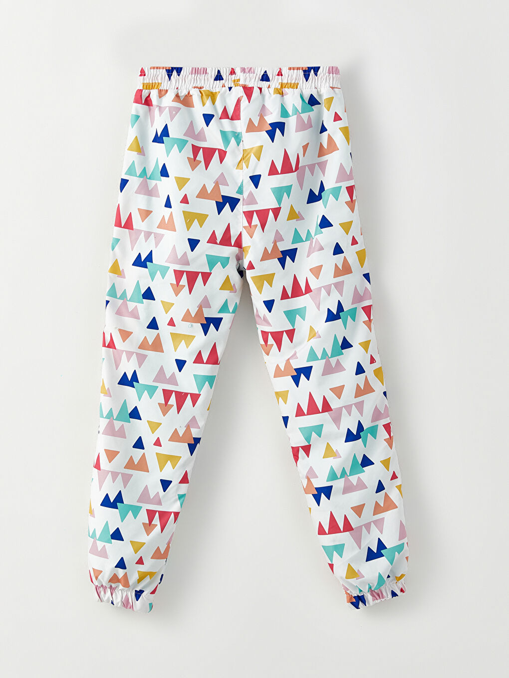 Ekru Beli Lastikli Desenli Kız Çocuk Jogger Pantolon-3