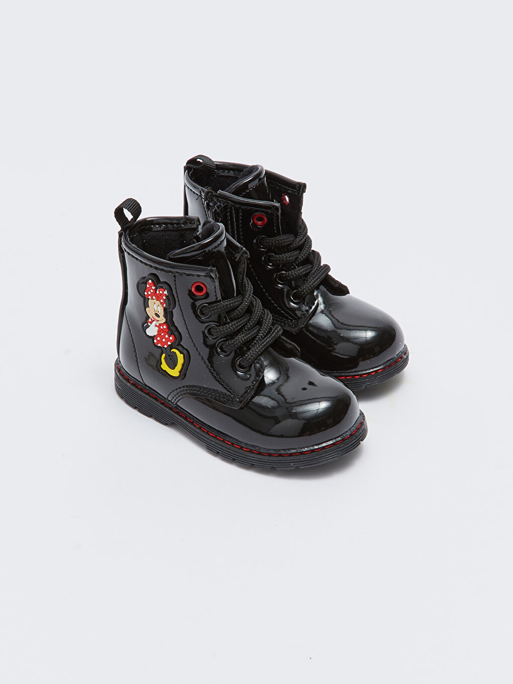 Сәби қыздарға арналған минни маус принтті былғарыға ұқсас етік-5