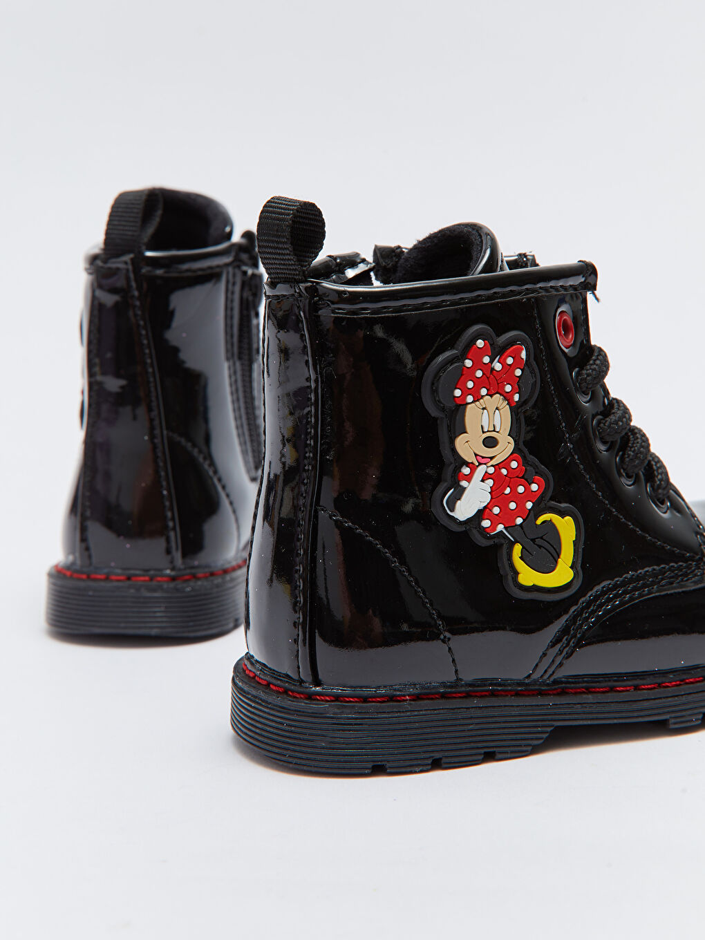 Сәби қыздарға арналған минни маус принтті былғарыға ұқсас етік-9