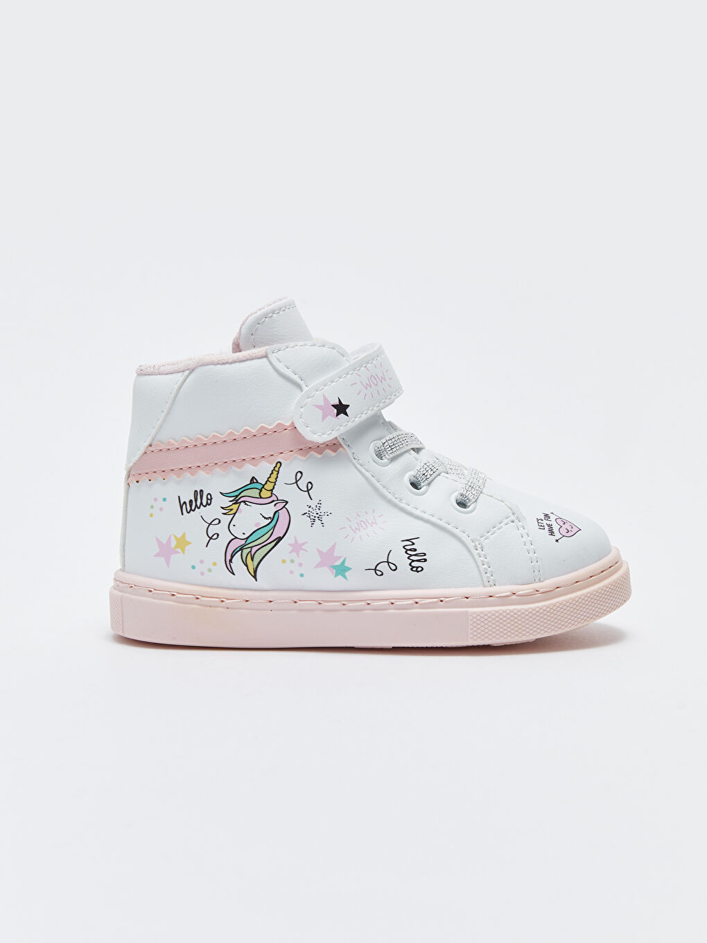 أحذية رياضية للأطفال الرضع بنات وأولاد بطبعة مع أربطة وإغلاق بشريط لاصق وسحّاب عند الكاحل-1