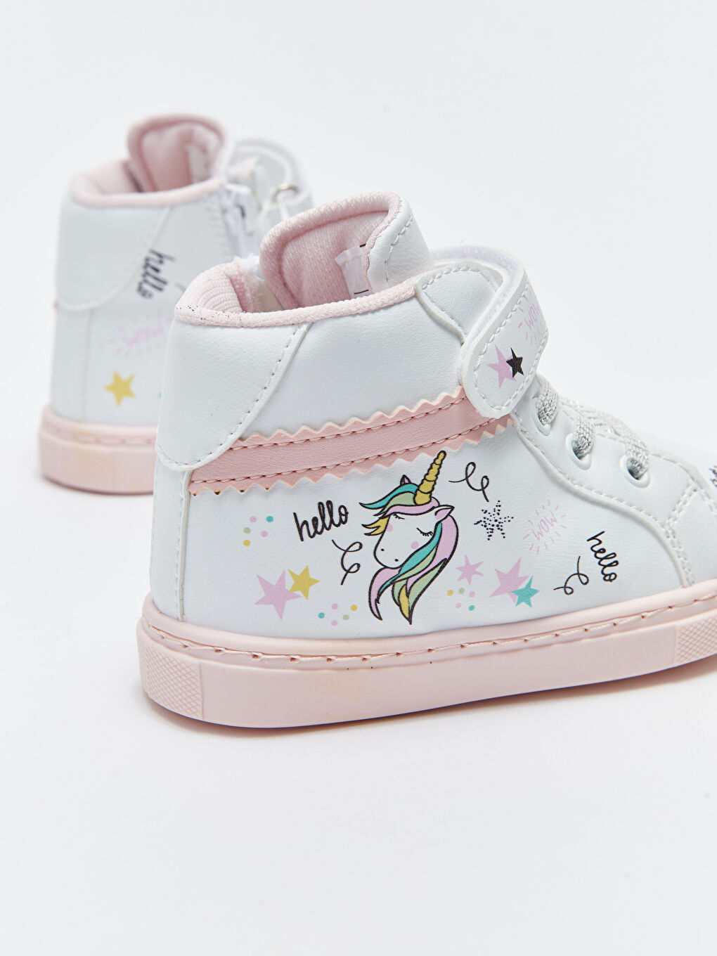 أحذية رياضية للأطفال الرضع بنات وأولاد بطبعة مع أربطة وإغلاق بشريط لاصق وسحّاب عند الكاحل-2