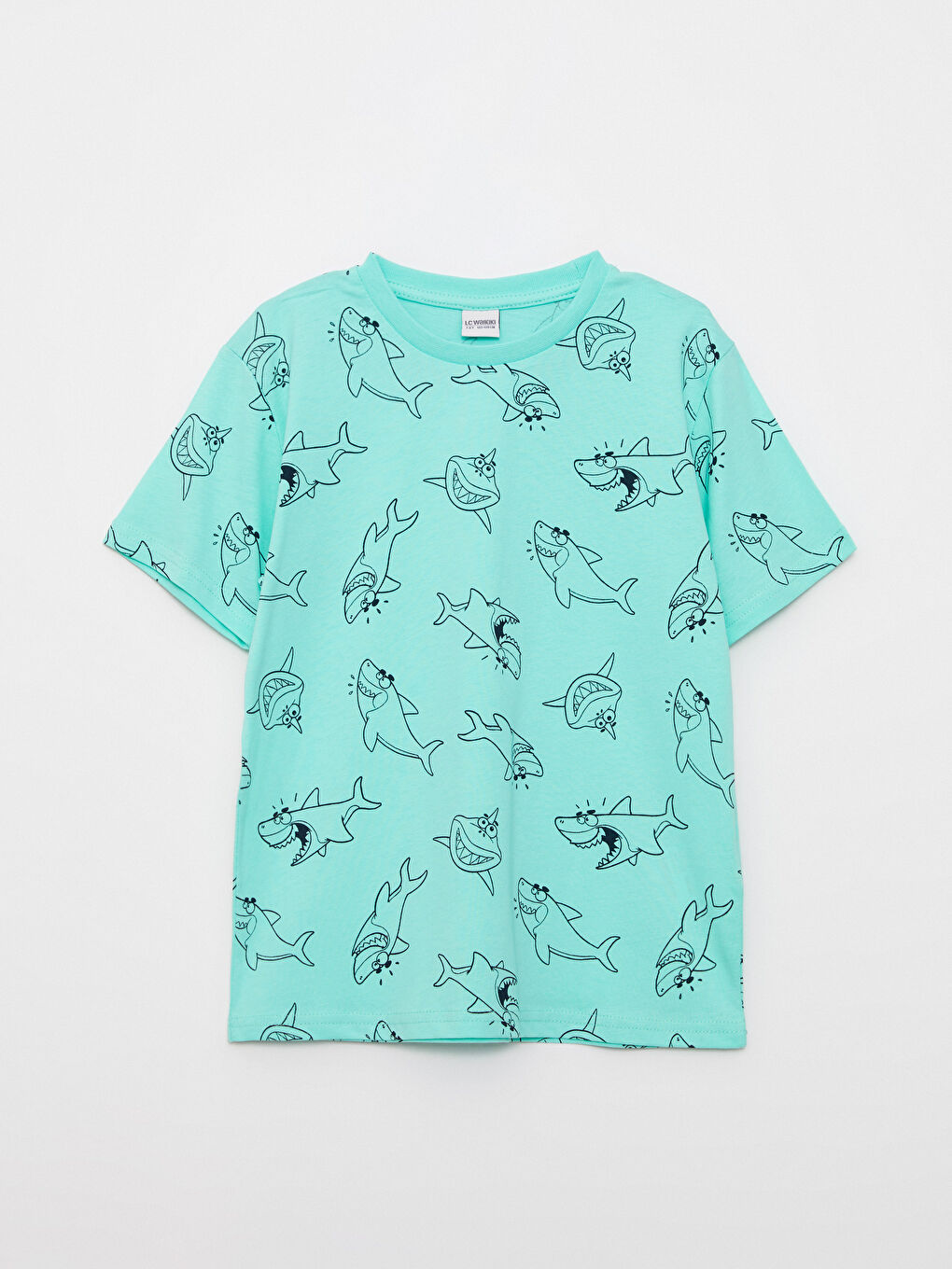 Lacivert Bisiklet Yaka Baskılı Kısa Kollu Erkek Çocuk Tişört ve Bermuda-1