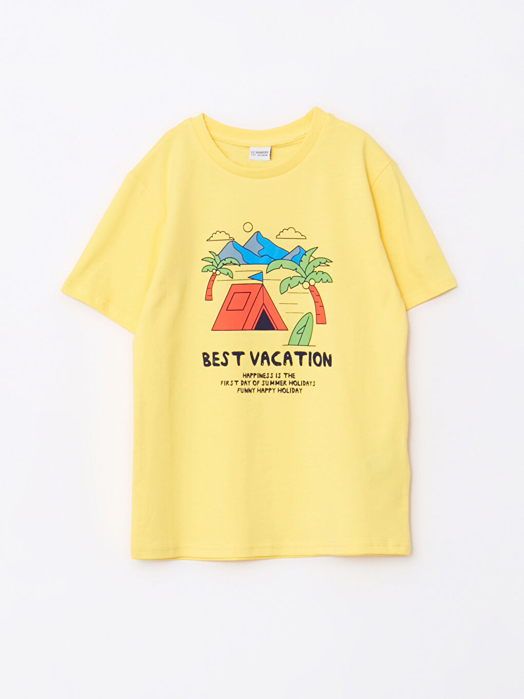 LCW Kids Crew Neck Printed Short Sleeve Cotton Boy T-shirt -W29733Z4-FSG
