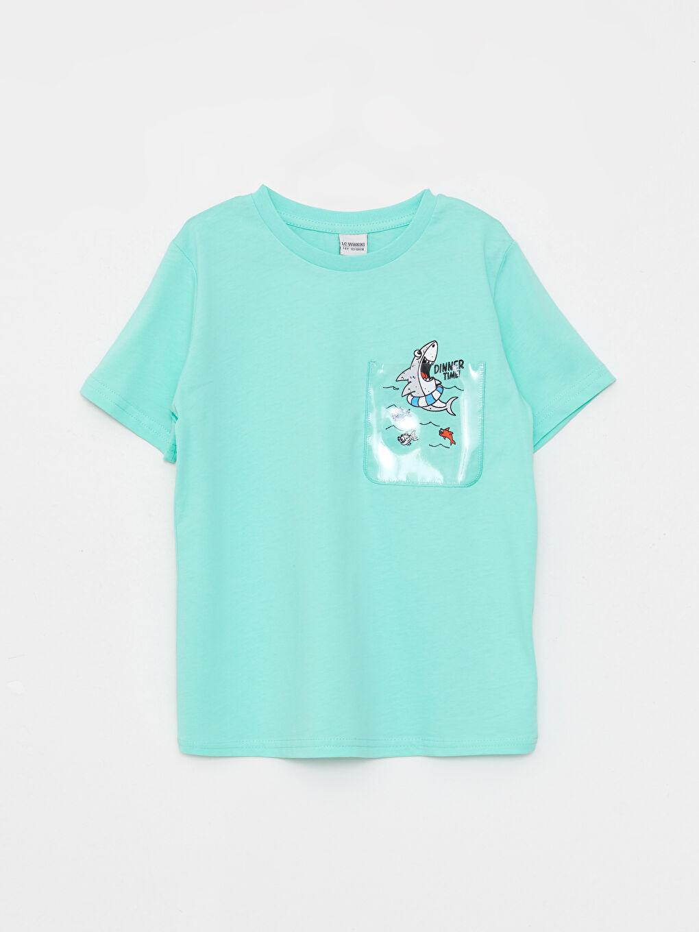 Yeşil Bisiklet Yaka Baskılı Kısa Kollu Pamuklu Erkek Çocuk Tişört