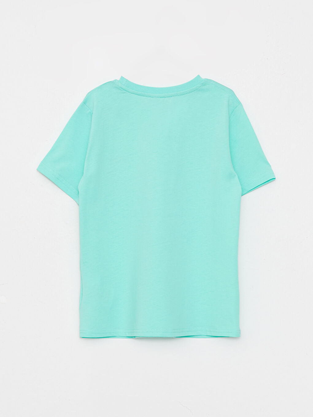 Yeşil Bisiklet Yaka Baskılı Kısa Kollu Pamuklu Erkek Çocuk Tişört-1