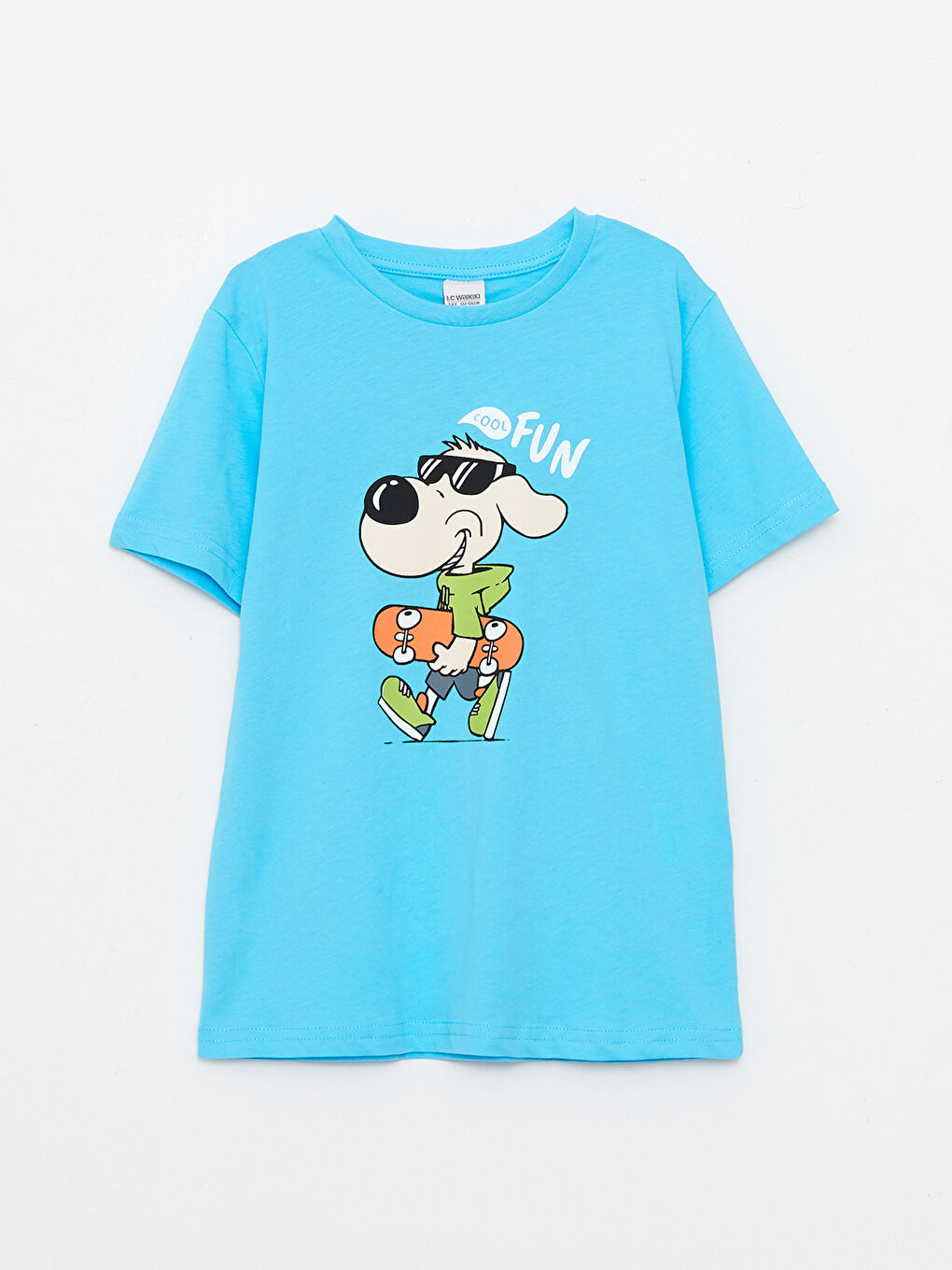 LCW Kids Crew Neck Printed Short Sleeve Cotton Boy T-shirt -W29736Z4-GGH