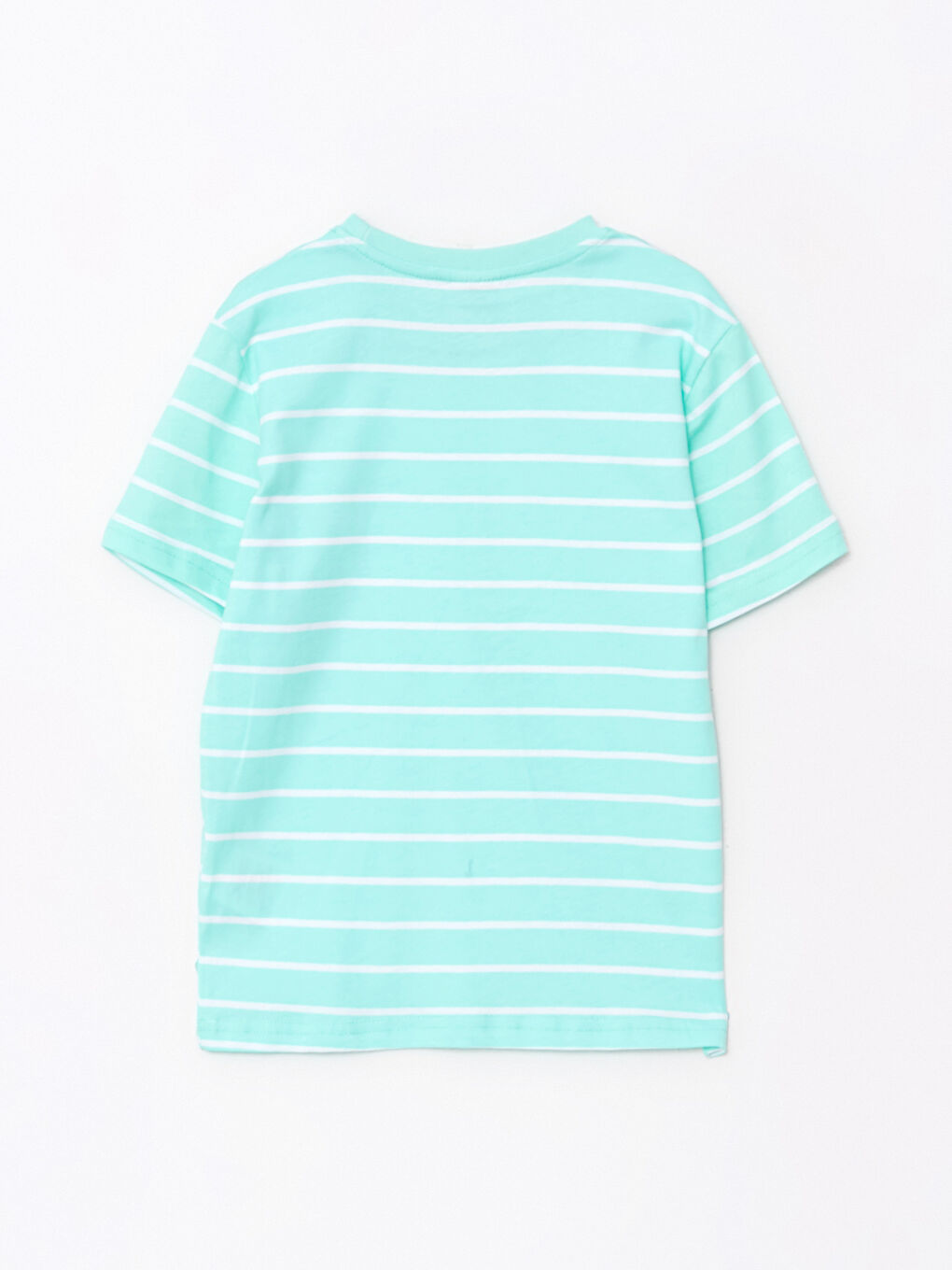 Yeşil Bisiklet Yaka Baskılı Kısa Kollu Pamuklu Erkek Çocuk Tişört-1