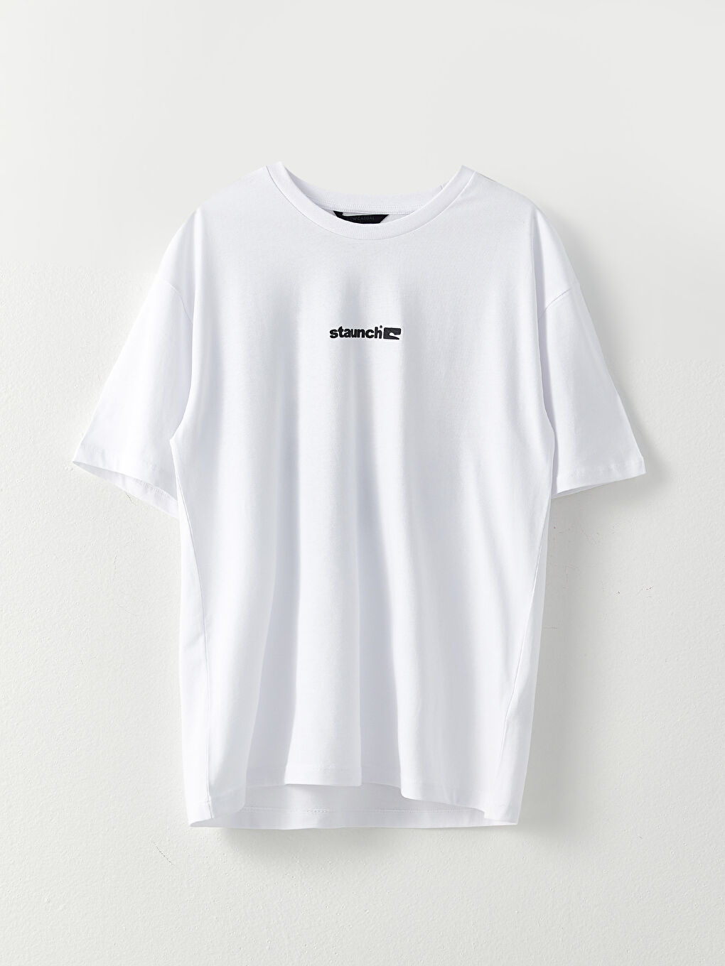 Beyaz Bisiklet Yaka Kısa Kollu Baskılı Penye Erkek Tişört-5