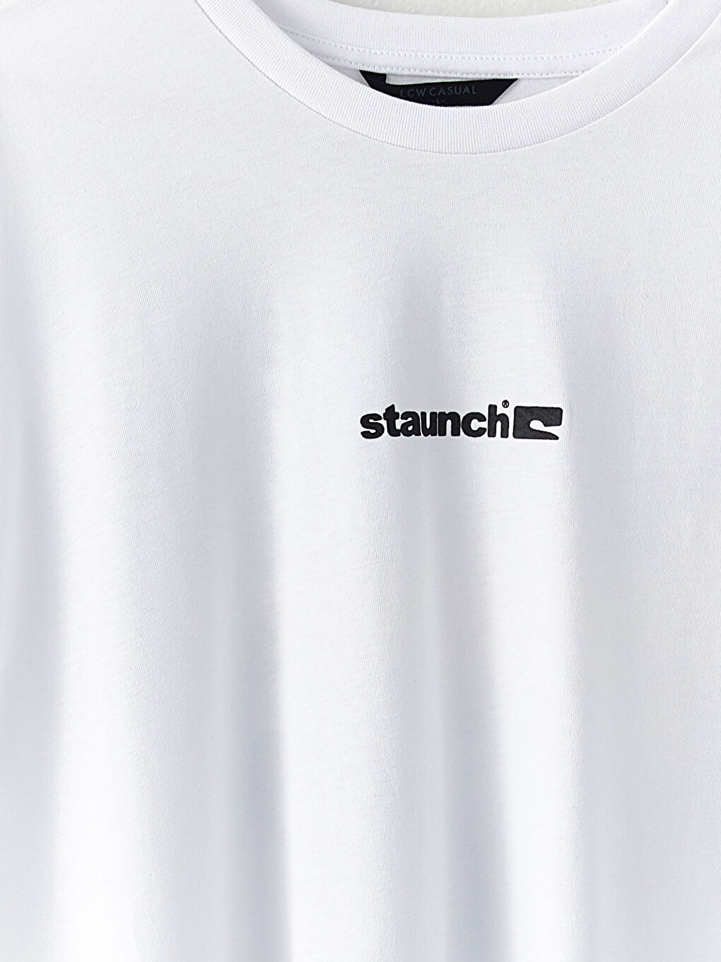 Beyaz Bisiklet Yaka Kısa Kollu Baskılı Penye Erkek Tişört-7