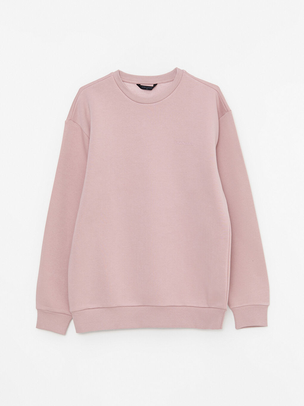 LCW Casual Pembe Bisiklet Yaka Uzun Kollu Nakışlı Erkek Kalın Sweatshirt - 5