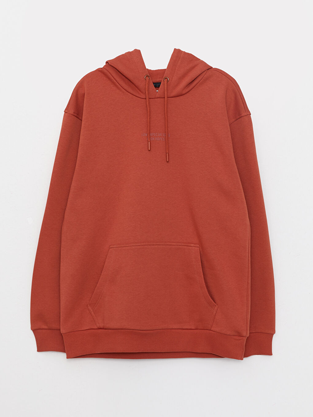 LCW Casual Yanık Turuncu Uzun Kollu Baskılı Erkek Hoodie - 5