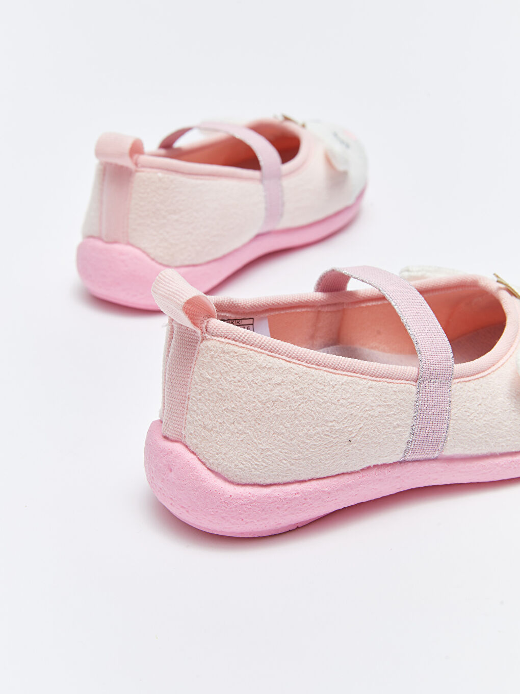 Pembe Nakışlı Lastik Bantlı Kız Çocuk Ev Ayakkabısı-4