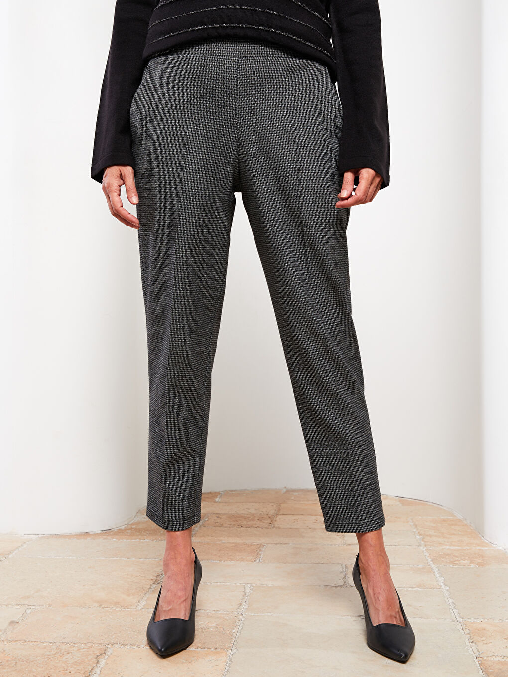 LCW Grace Standard Fit Patterned Women's Trousers -W29794Z8-LKN
