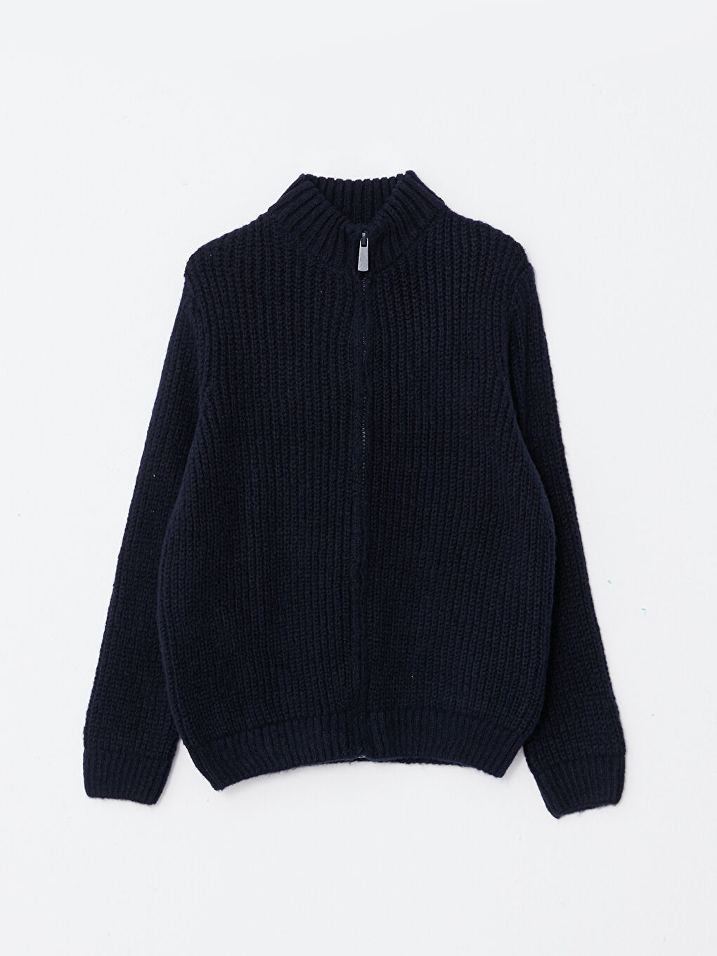 Cardigan Garçon Basique à Manches Longues en Tricot Col Cheminée