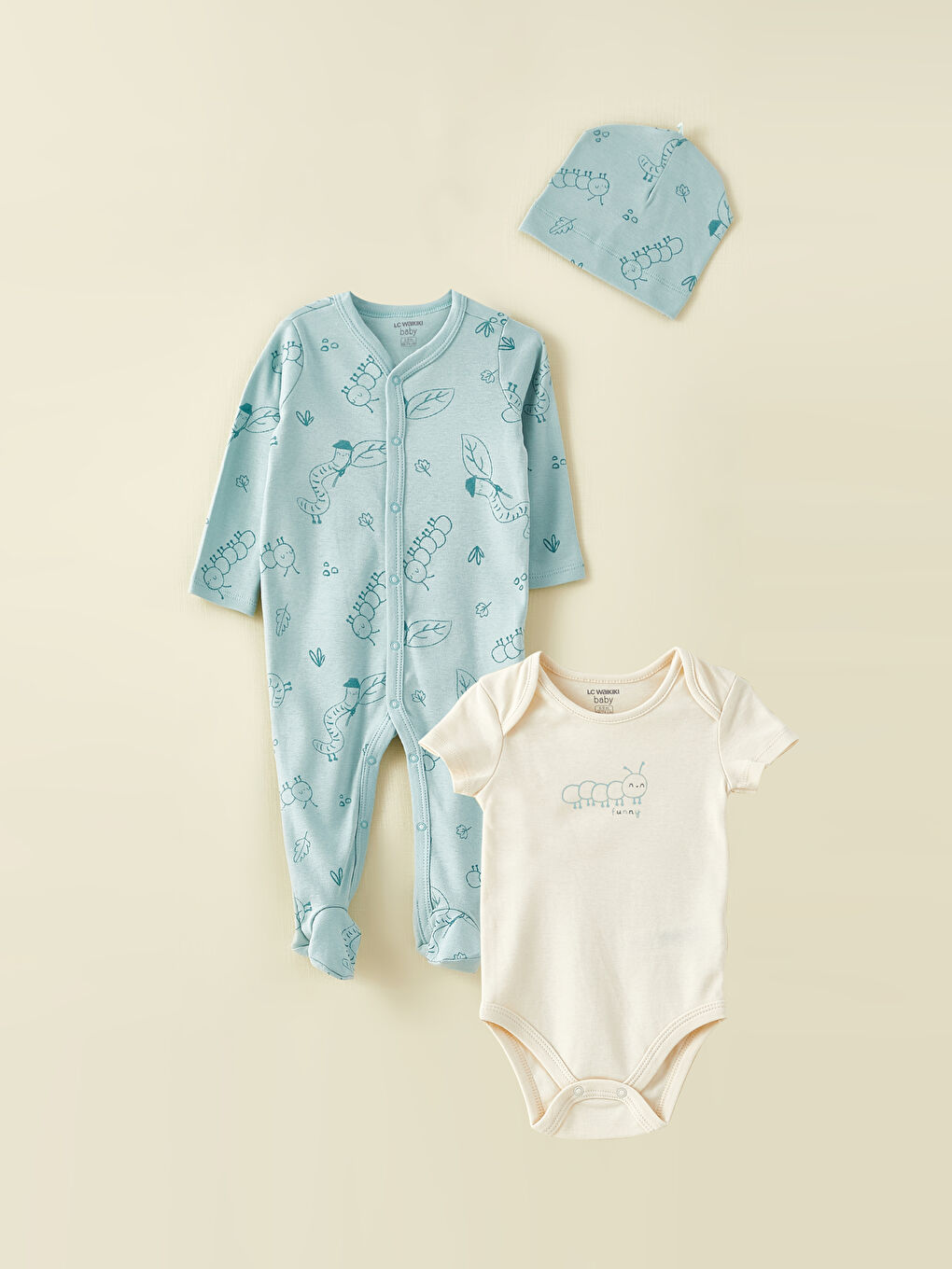 LCW baby Uzun Kollu Baskılı Organik Pamuklu Erkek Bebek Hastane Çıkış Seti -W29814Z1-LQS