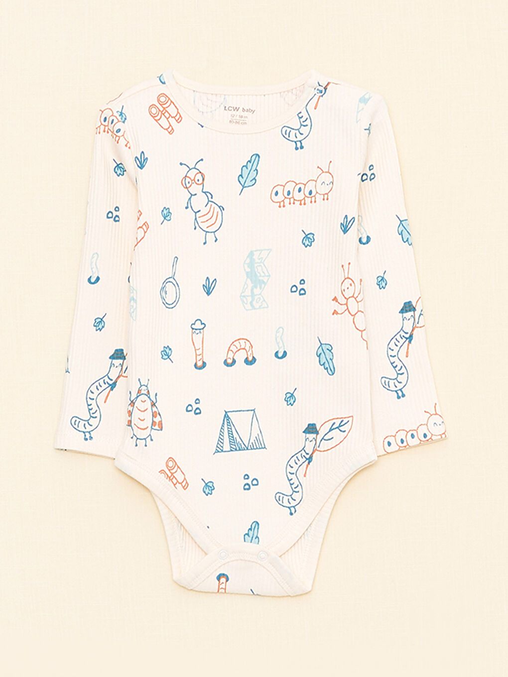 Crew Neck Long Sleeve Printed Baby Boys' Snap Bodysuit and Pants 2 Pack Set-1