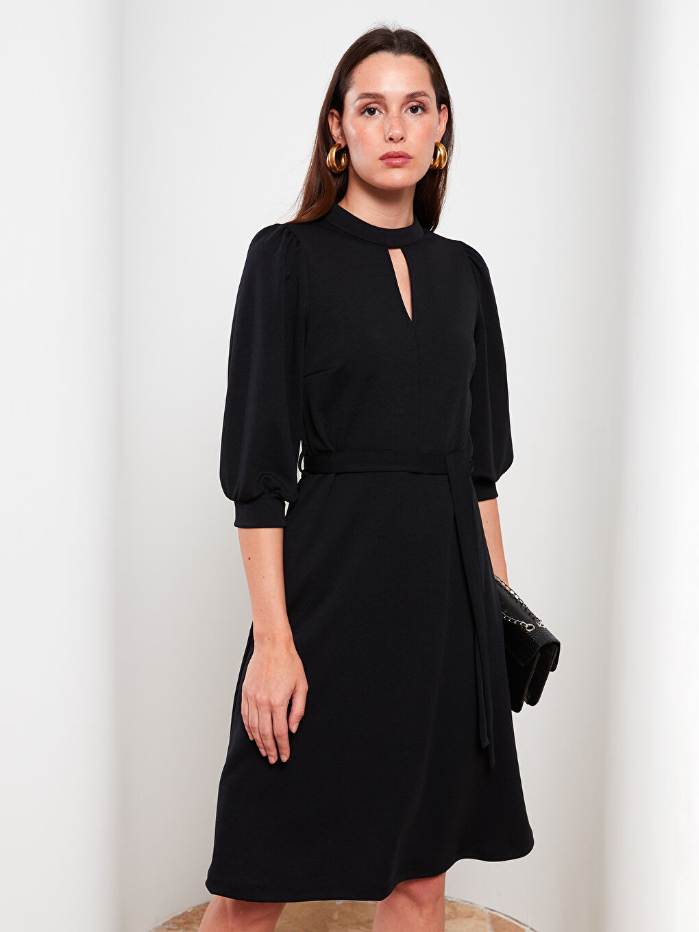 LCWAIKIKI Classic Women's Crew Neck Plain Dress -W29854Z8-CVL