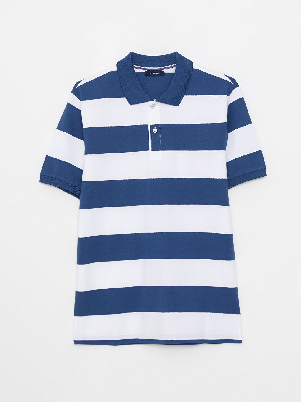 Polo Neck Short Sleeve Striped Pique Men's T-Shirt-5