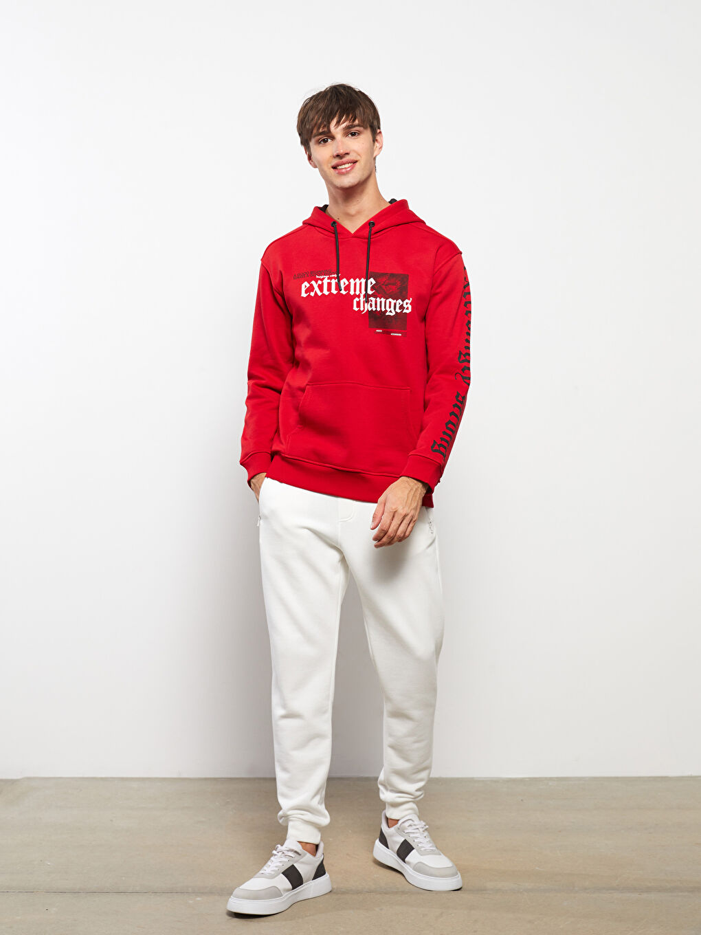 Худи Мужское Толстое Оверсайз С Длинным Рукавом И Принтом-2